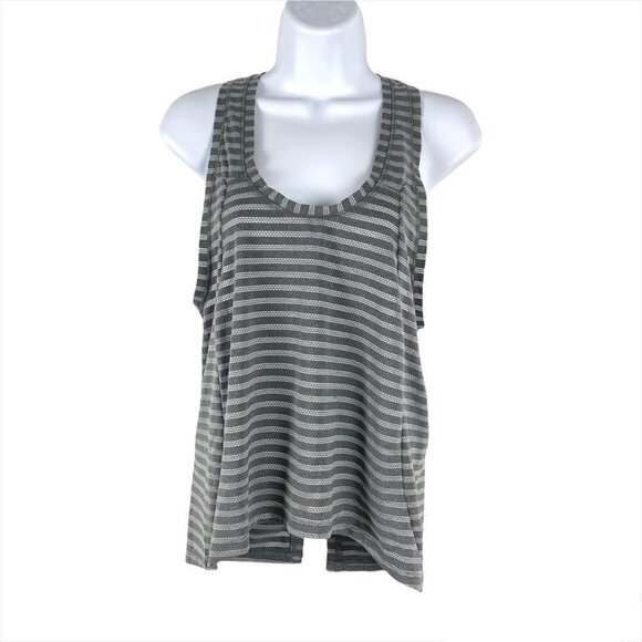 Zyia Active Tank Top Gray Striped Polyester Spandex Women's Medium - Picture 3 of 5